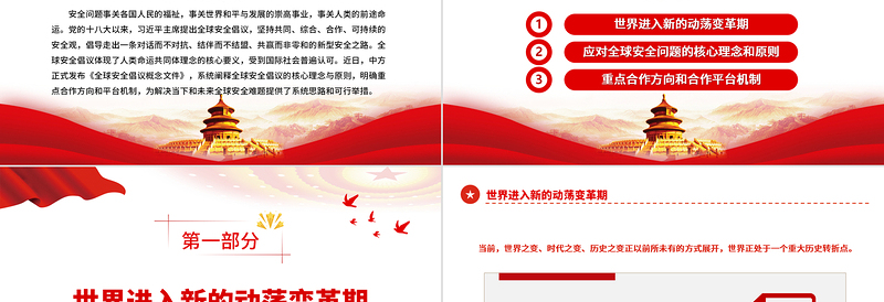 2023落实全球安全倡议的重大举措PPT大气精美风党员干部学习教育专题党课课件模板