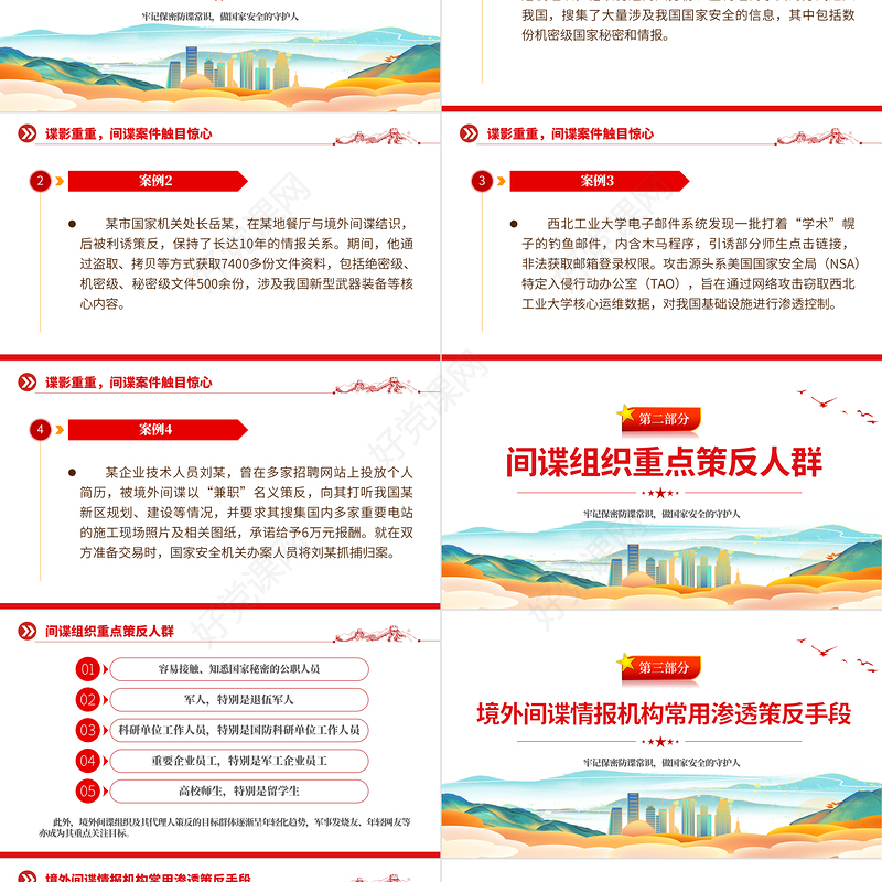 反间谍和保密知识PPT红色大气反间谍法宣传教育日维护国家安全课件下载