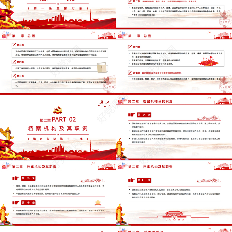 学习《中华人民共和国档案法》PPT模板-含讲稿