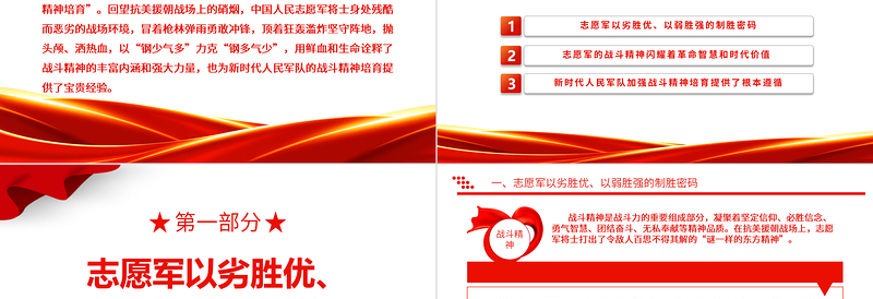 从抗美援朝战争胜利看战斗精神培育ppt2023年大气精美风强化战斗精神培育军队党组织党员党课培训专题课件