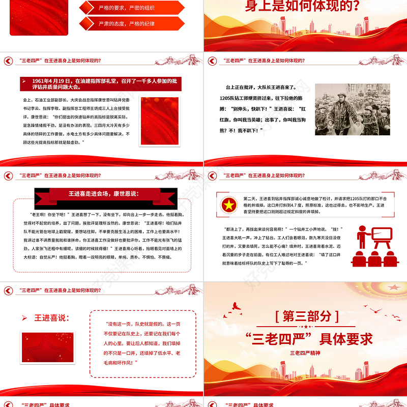 2023弘扬三老四严精神PPT精美简洁纪念铁人王进喜诞辰100周年石油系统党课课件