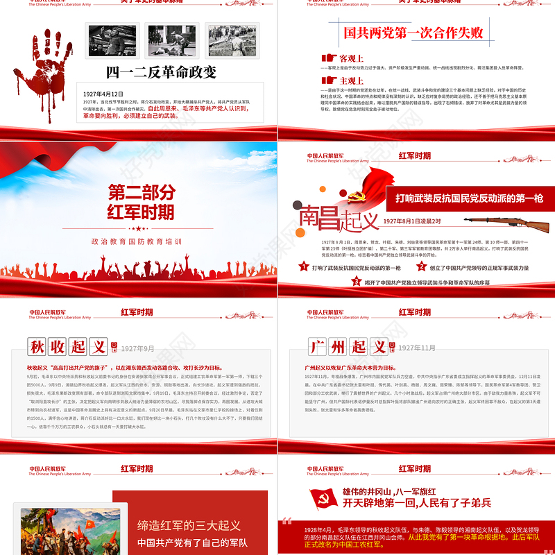 2021中国人民解放军发展简史PPT八一建军节主题政治教育国防教育培训专题党课课件