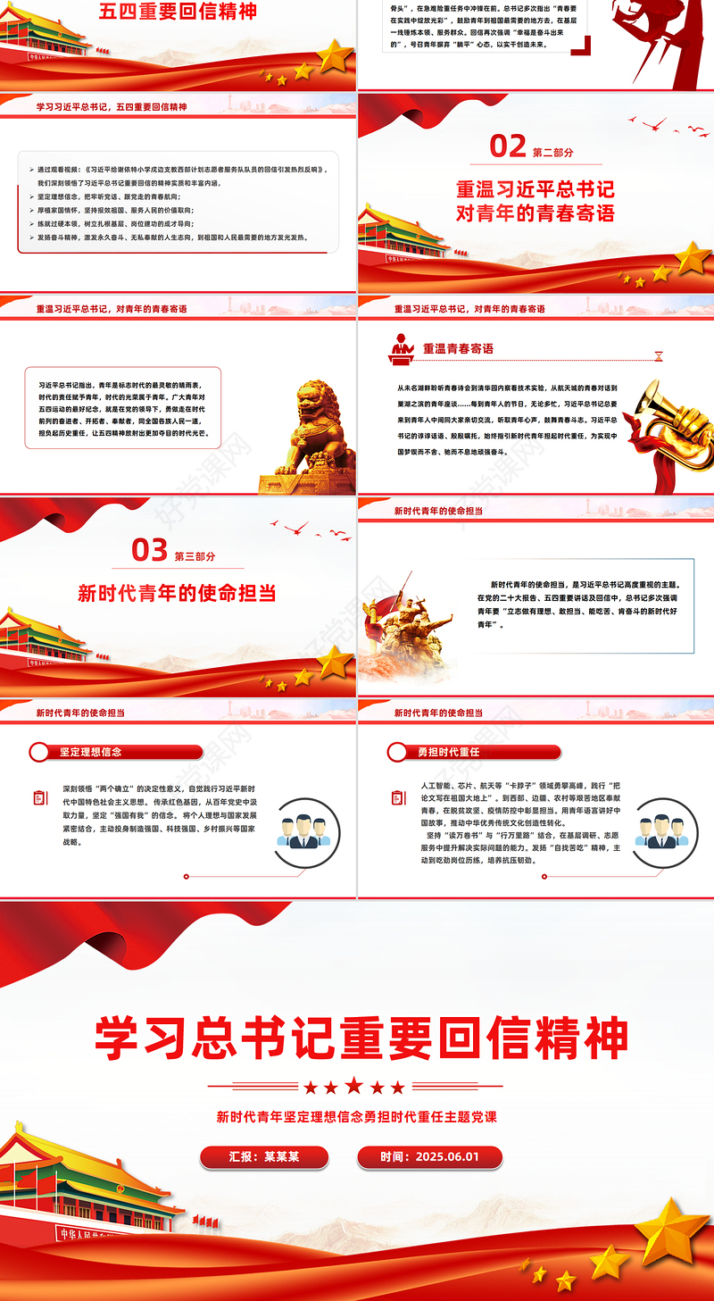 2025新时代青年学习总书记重要回信精神PPT党课下载