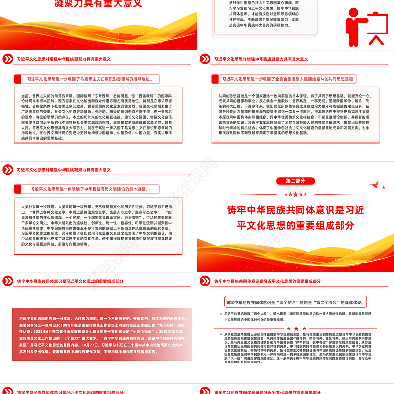 精美风铸牢中华民族共同体意识PPT学习文化思想党课课件