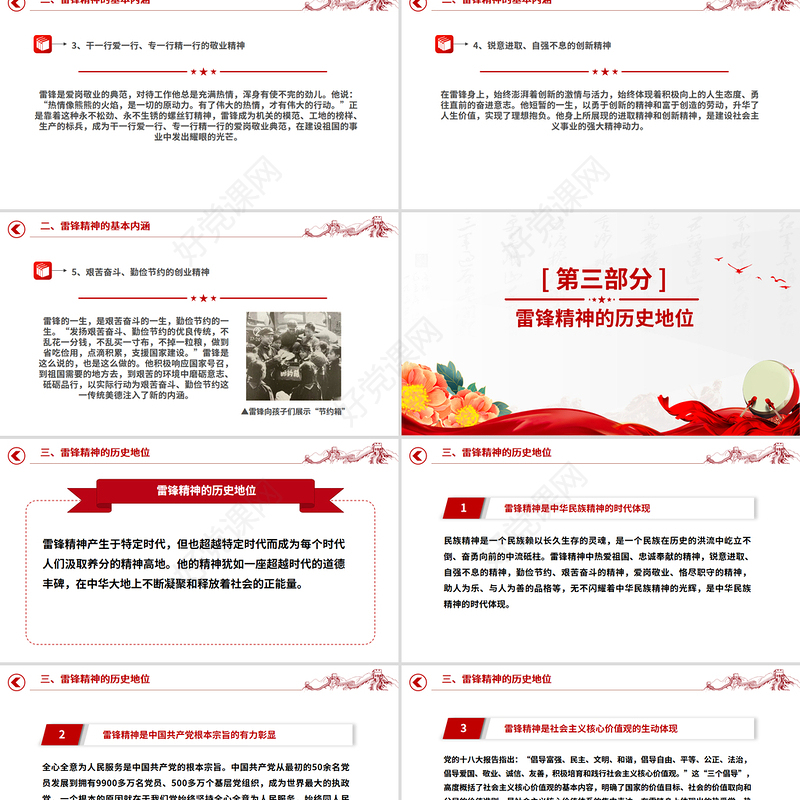 2025弘扬雷锋精神凝聚奋进力量PPT党政风红色精神党课
