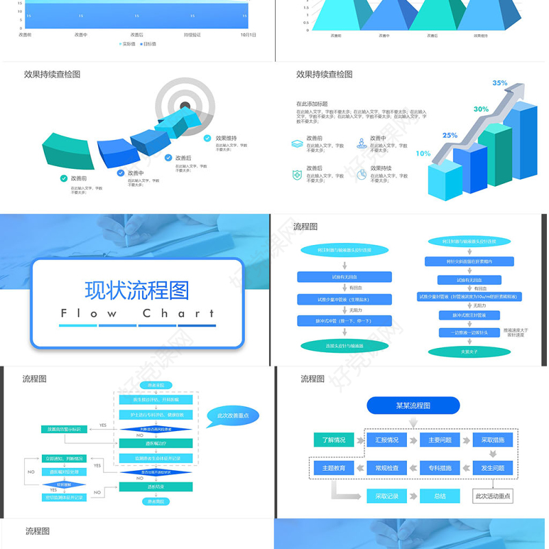 原创QC小组品管圈常用数据图表成果汇报ppt-版权可商用