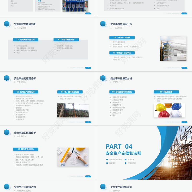 原创员工安全教育安全生产安全管理培训PPT模板-版权可商用