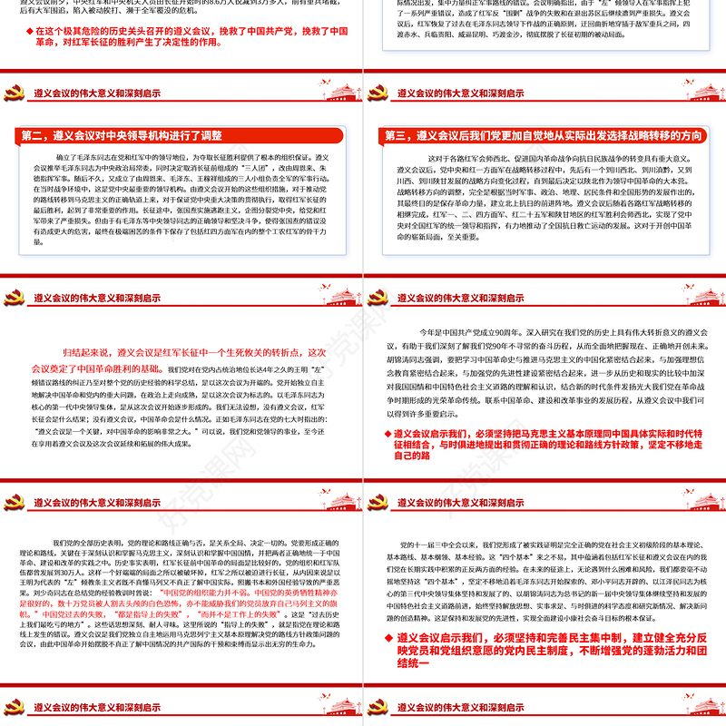 弘扬遵义会议精神PPT建党100周年中国精神谱系坚定信念实事求是独立自主敢创新路民主团结党员辅导专题党课