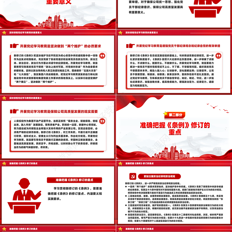 2024全面加强党的纪律建设深入开展党纪学习教育PPT微党课模板