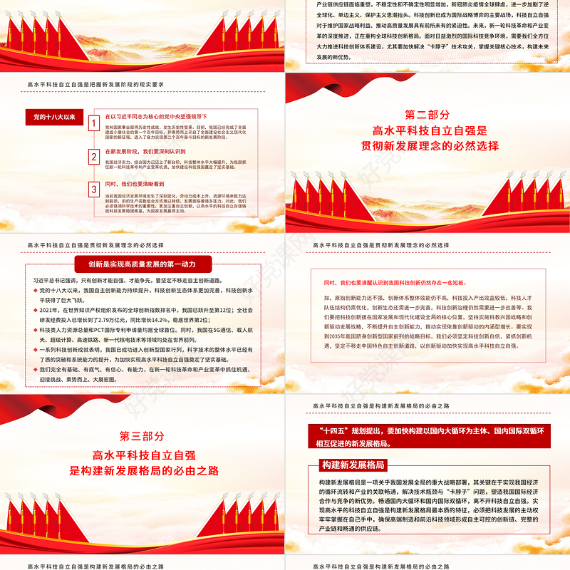 深刻认识高水平科技自立自强重大意义PPT党政风党员干部学习教育专题党课课件模板