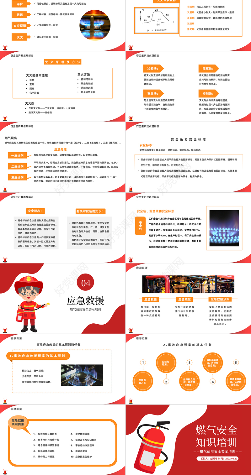 2022燃气安全知识培训PPT简约风燃气使用安全警示培训专题课件模板