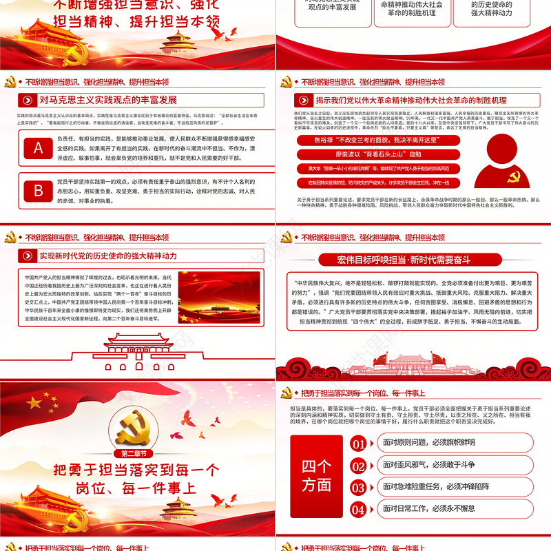不懈淬炼勇于担当的政治品格党课党建PPT 