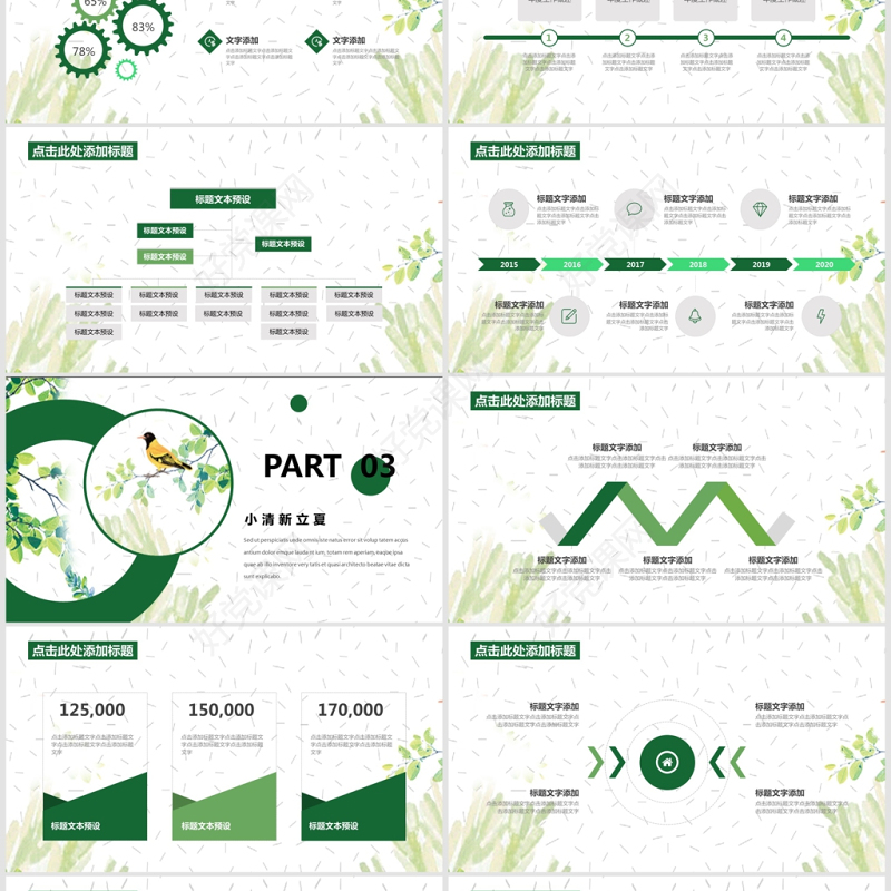 小清新立夏节日宣传PPT模板