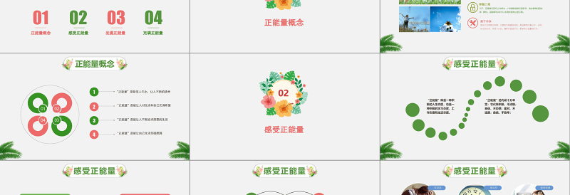 绿色清新简洁唤醒正能量员工培训PPT模板