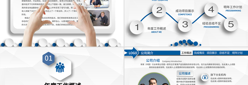 蓝色大气2026年终工作总结述职汇报PPT模板