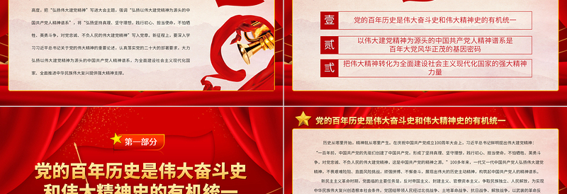 2023弘扬以伟大建党精神为源头的中国共产党人精神谱系PPT大气精美风党员干部学习教育专题党课课件