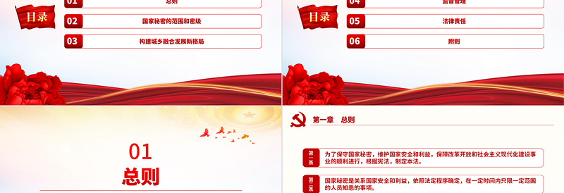 红色大气中华人民共和国保守国家秘密法PPT维护国家安全法律法规主题课件