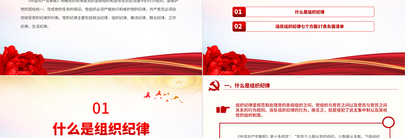 精美党政风党的六大纪律之组织纪律解读PPT下载