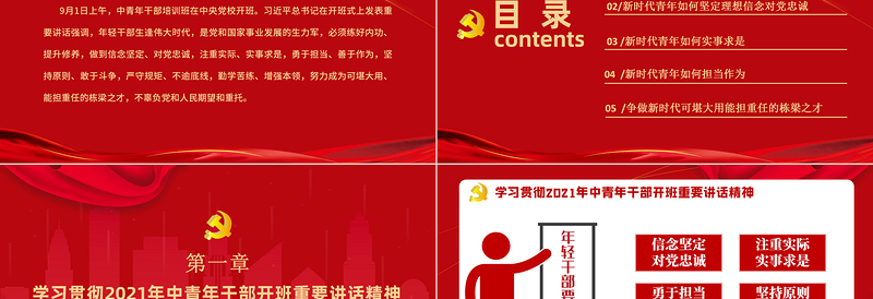 2021年学习贯彻中青班开班讲话精神PPT努力成为可堪大用能担重任的栋梁之才党建党课课件