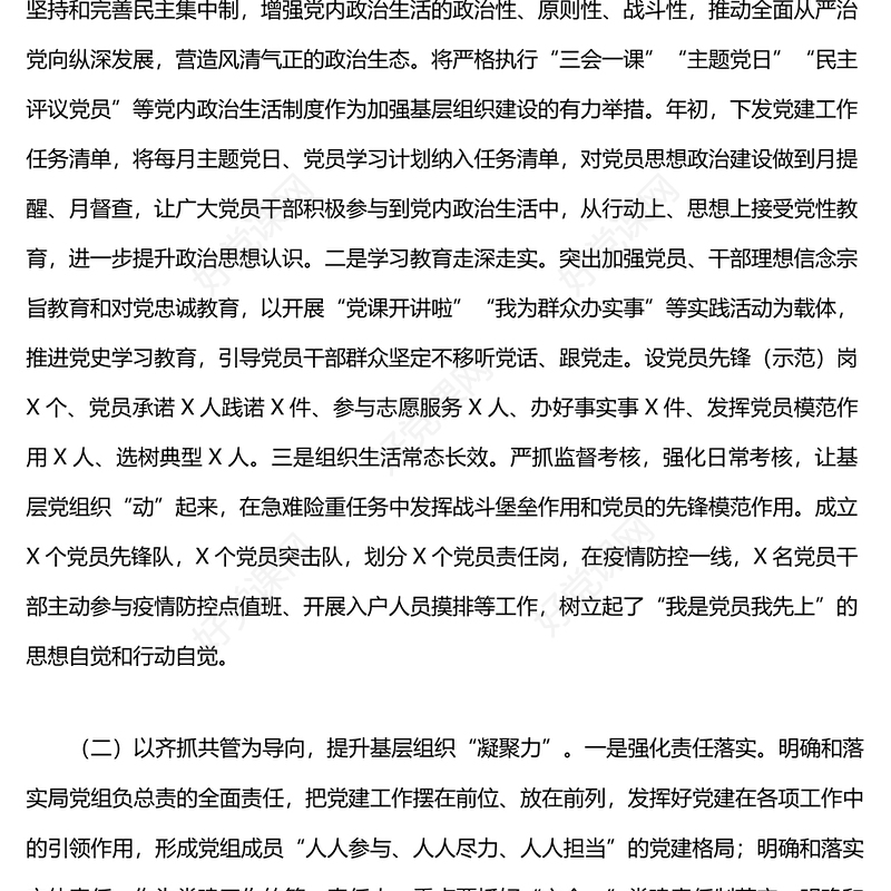 2022年党支部书记抓基层党建述职报告