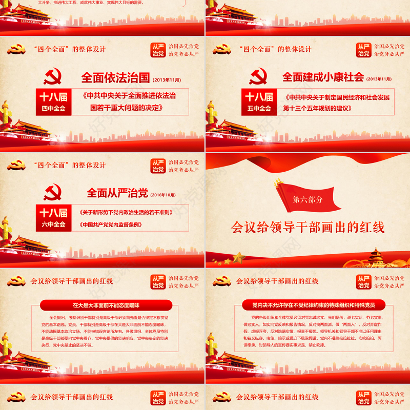 十八届六中全会党建ppt模板