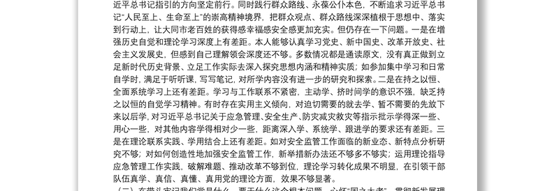 领导班子年初党史学习教育专题民主生活会对照材料