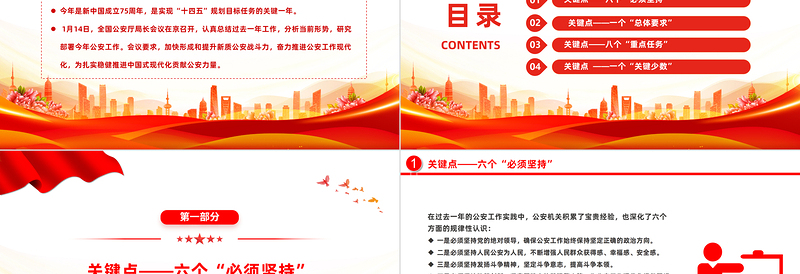 2024年公安工作怎么干PPT红色大气全国公安厅局长会议精神专题课件