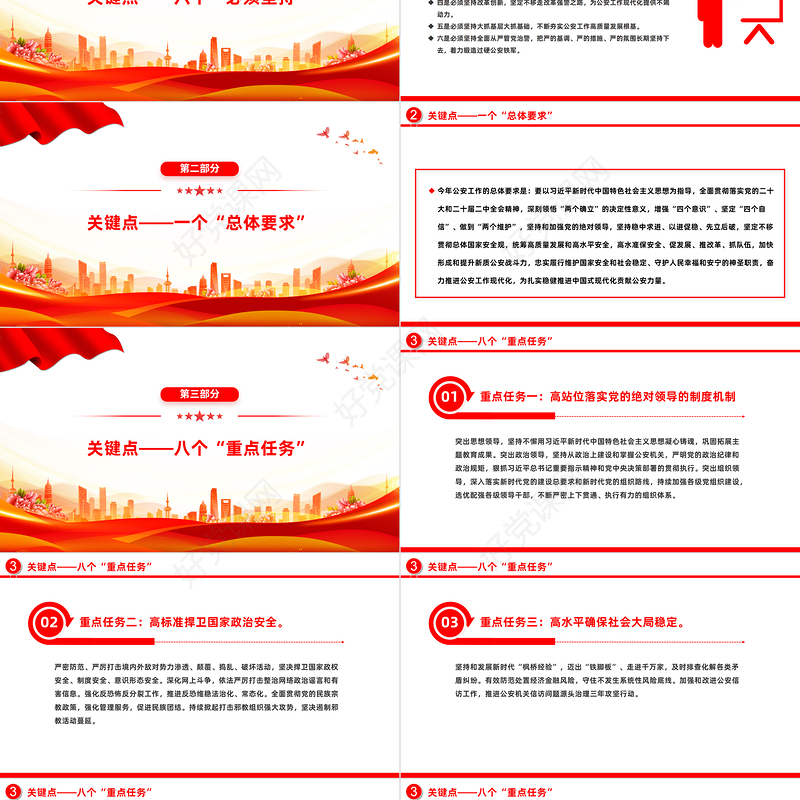 2024年公安工作怎么干PPT红色大气全国公安厅局长会议精神专题课件