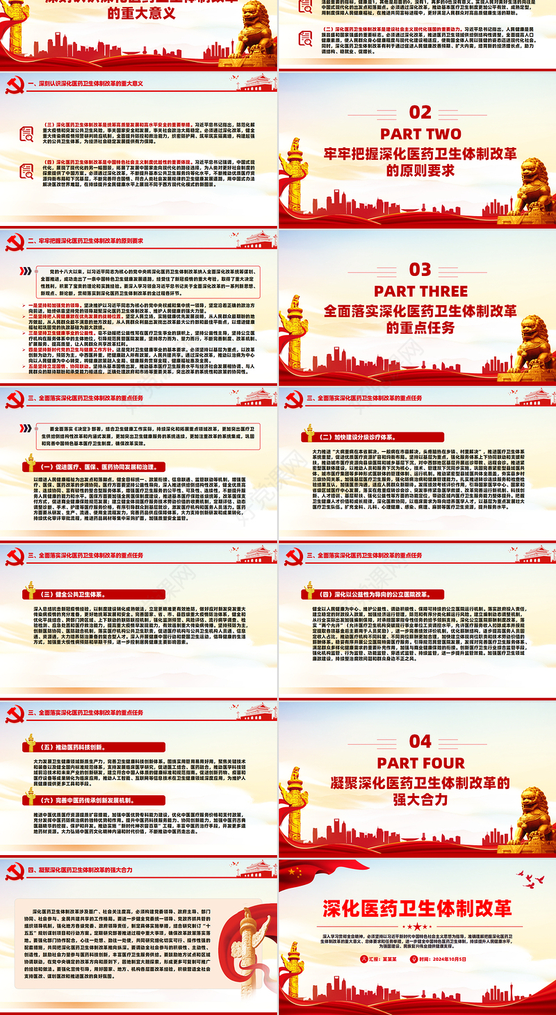 党建风深化医药卫生体制改革PPT党课课件