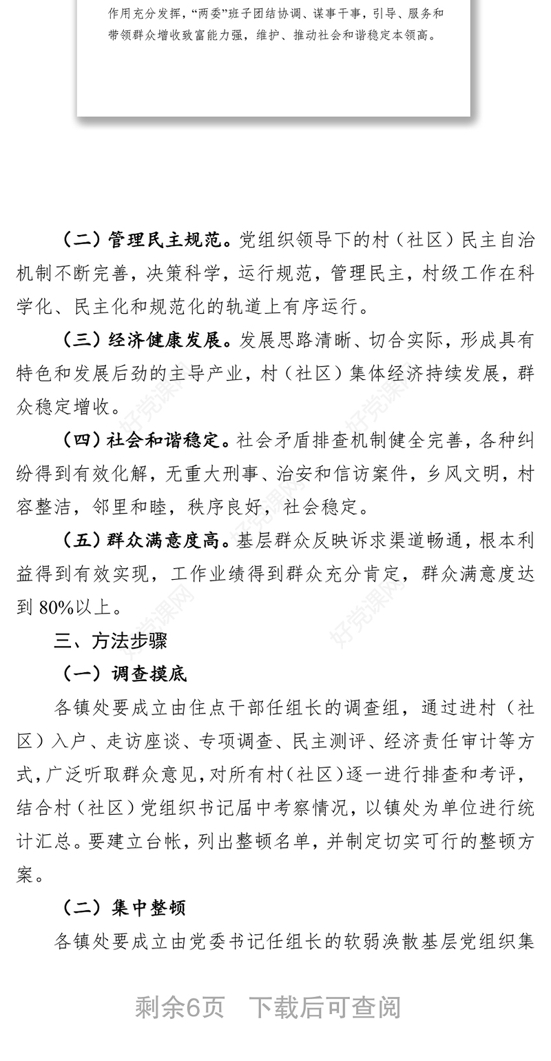关于开展软弱涣散基层党组织集中专项整顿的实施方案