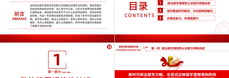 深入学习新时代政治建军方略PPT简约风学习建军治军原则课件