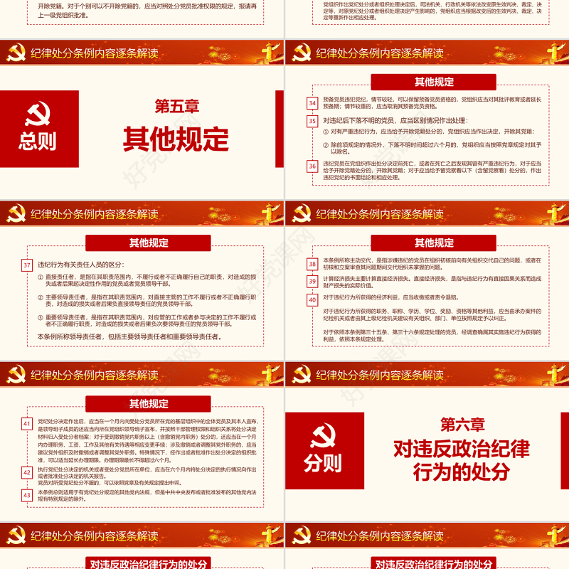 原创精讲新版中国共产党纪律处分条例党课PPT-版权可商用
