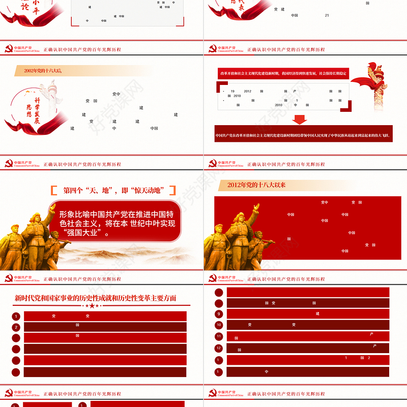 学好百年党史凝聚奋进力量PPT七一建党节庆祝建党101周年专题党史党课课件模板