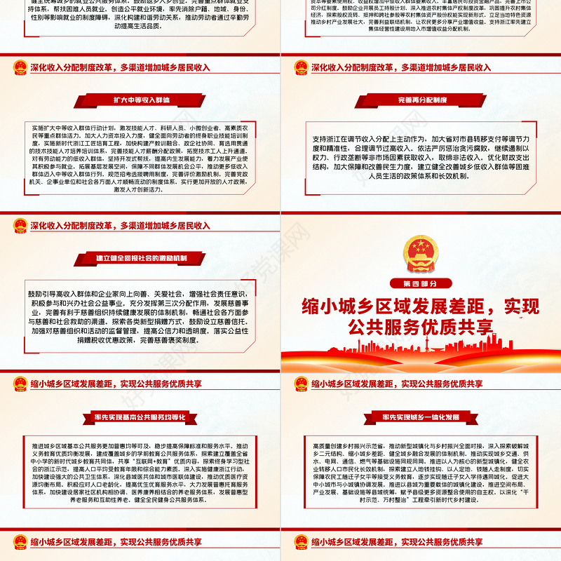 2021关于支持浙江高质量发展建设共同富裕示范区的意见PPT红色简洁扎实推进共同富裕党课课件