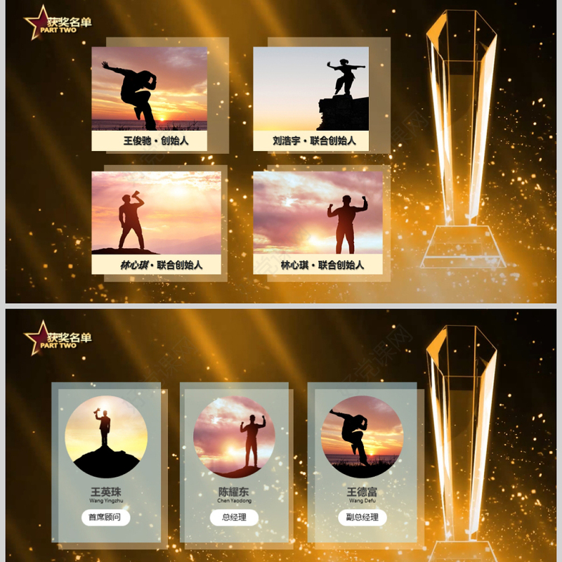 原创企业年终颁奖典礼表彰大会颁奖PPT-版权可商用