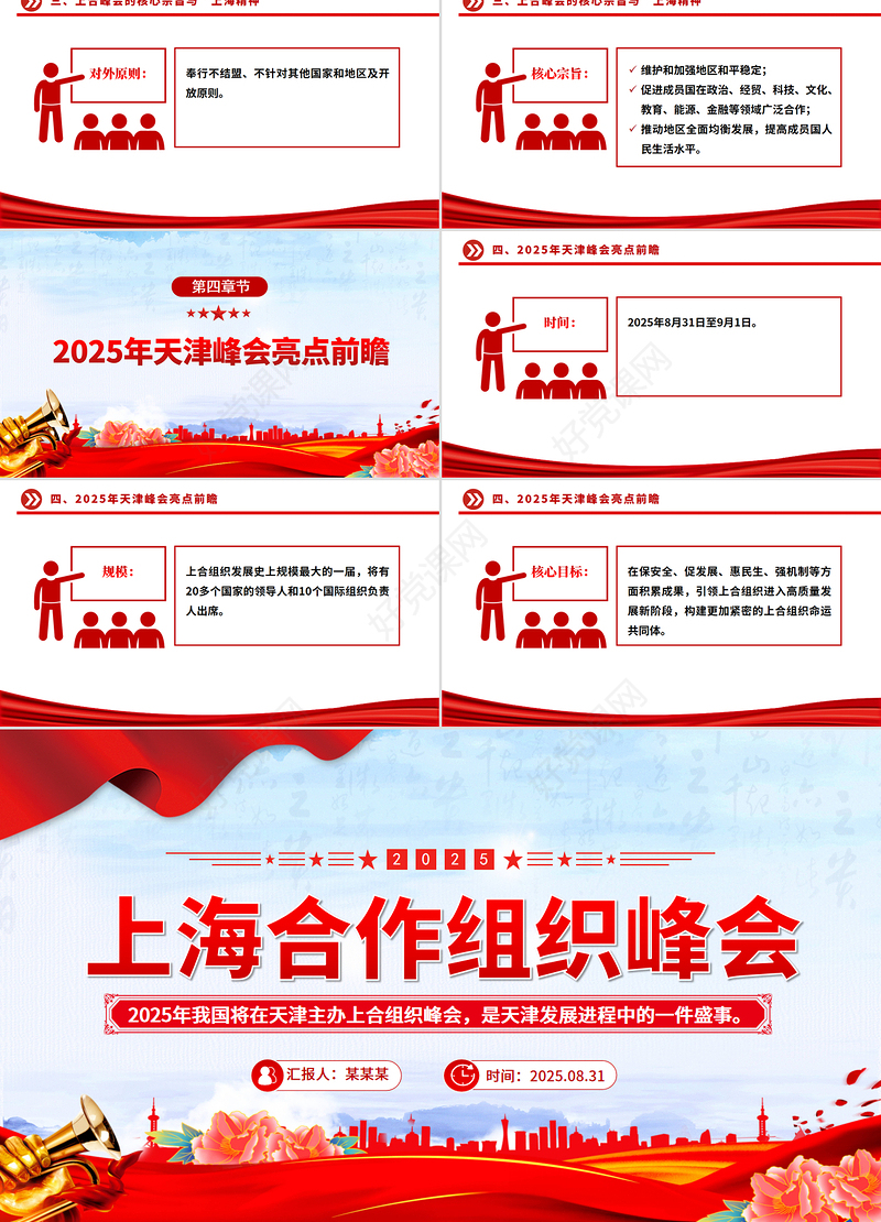 精美简洁2025年上海合作组织峰会PPT模板