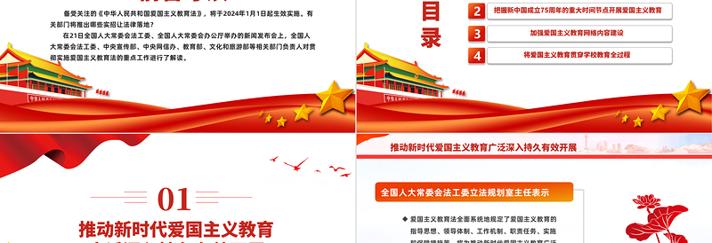 一文解读《中华人民共和国爱国主义教育法》贯彻实施重点PPT法治课件