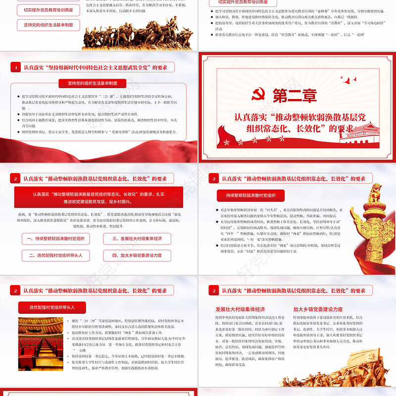 2020年基层党建增强基层党组织政治功能和组织力PPT模板