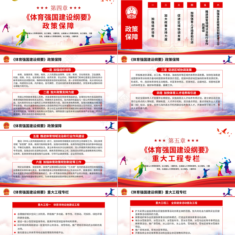 体育强国建设纲要PPT关于印发体育强国建设纲要党建党课课件模板