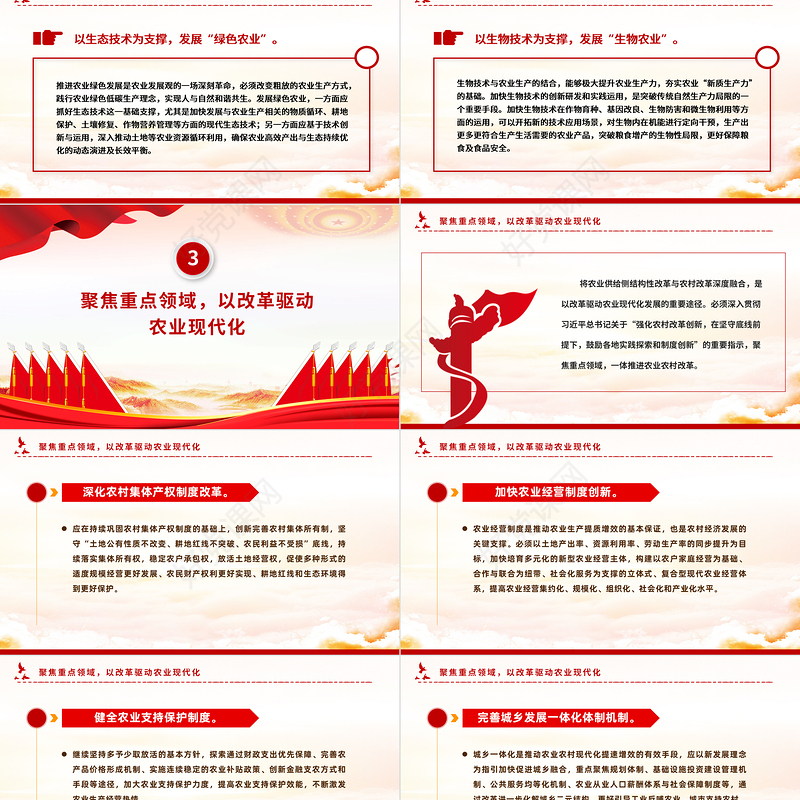 精美风学习总书记对“三农”工作作出的重要指示PPT课件模板