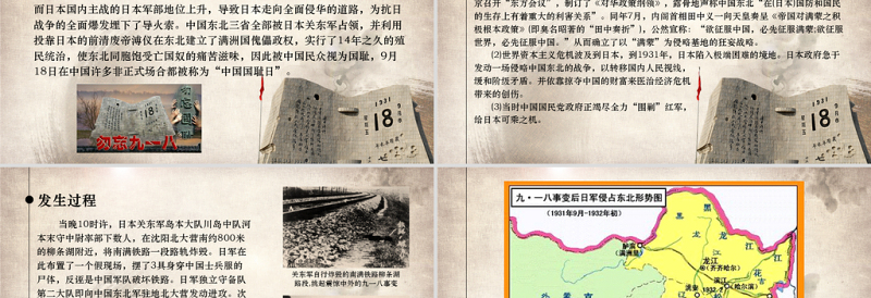 原创内容完整918九一八主题班会课件PPT-版权可商用