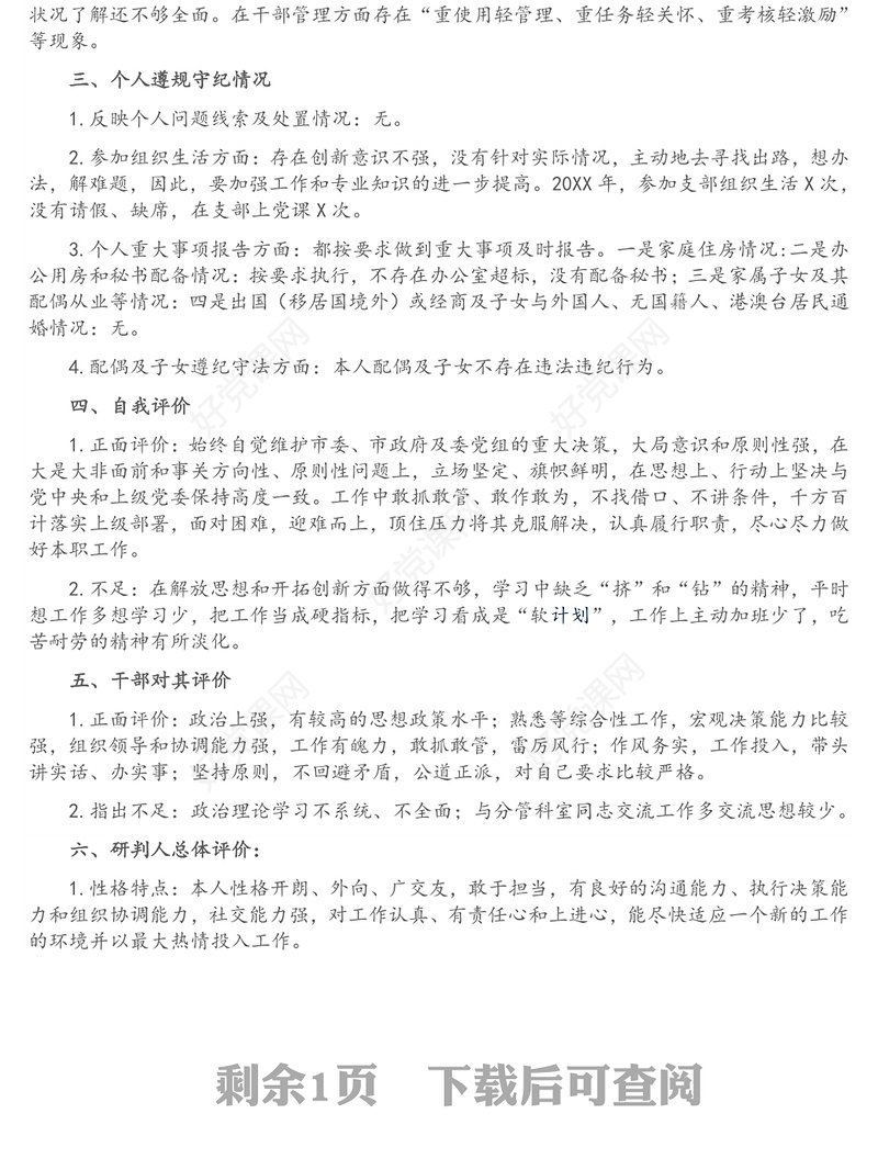 XX同志“政治画像”