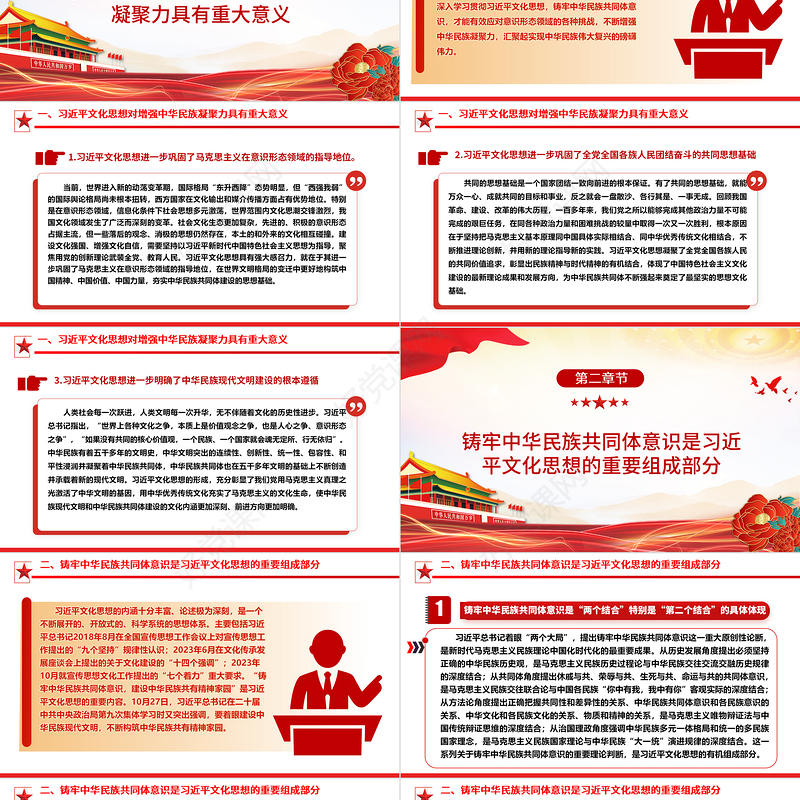 促进各族人民共建中华民族共同体意识ppt大气简洁深入学习习近文化思想民族融合篇基层党组织党支部党员干部学习党课课件