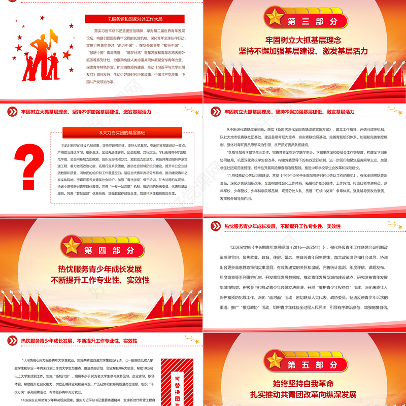 共青团中央2023年工作要点PPT简约大气风共青团专题党建课件