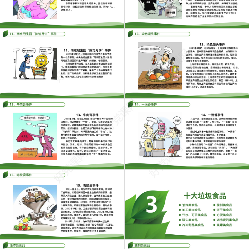 原创食品安全从我做起卫生健康主题班会PPT-版权可商用