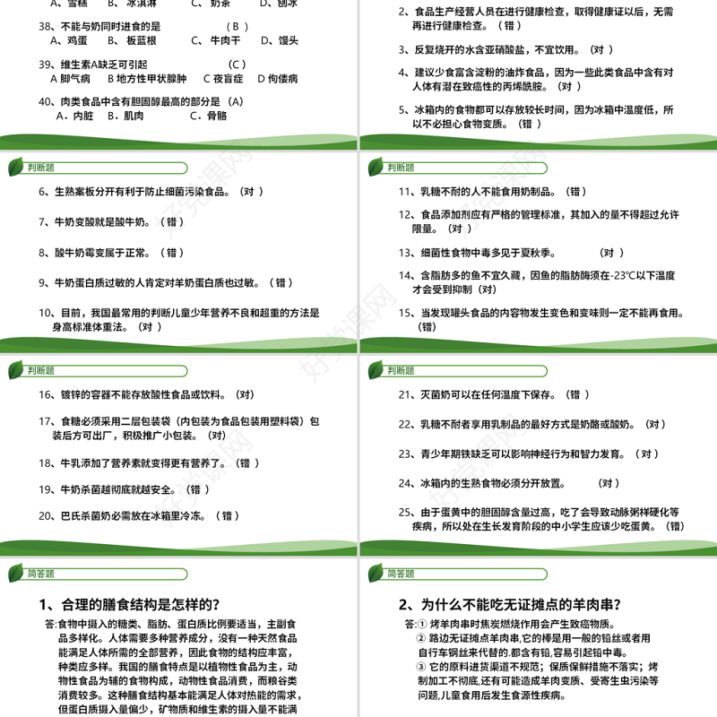 原创食品安全从我做起卫生健康主题班会PPT-版权可商用