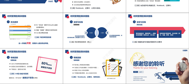 框架完整商务风企业员工团队时间管理技能培训课件PPT模板