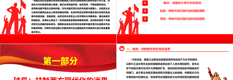 总结毛泽东与中国式现代化的探索ppt红色精美深入学习毛泽东同志在探索中国式现代化进程中作出的独特贡献党组织专题党课课件