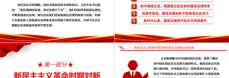 深刻把握总结我党加强基层治理的探索与经验ppt精美党政风基层强则国家强，基层安则天下安党支部党员学习培训党课课件