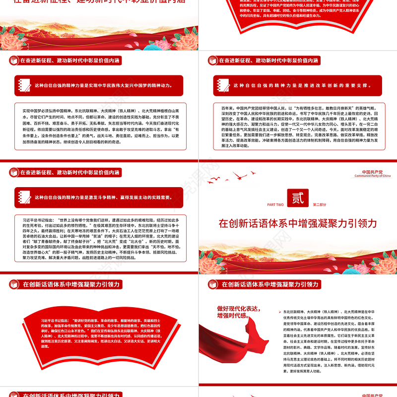 2022让自信自强的精神力量直抵人心PPT大气党建风党员干部学习教育专题党课党建课件